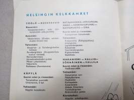 Nuorison talviurheiluohjelma 1956 - luistinradat, ladut, mäet, pujottelurinteet - Helsingin kaupungin Urheilu- ja retkeilytoimisto -esite