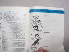 Nuorison talviurheiluohjelma 1956 - luistinradat, ladut, mäet, pujottelurinteet - Helsingin kaupungin Urheilu- ja retkeilytoimisto -esite