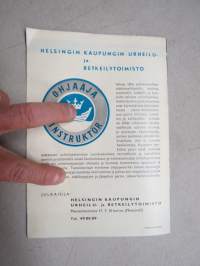 Nuorison talviurheiluohjelma 1956 - luistinradat, ladut, mäet, pujottelurinteet - Helsingin kaupungin Urheilu- ja retkeilytoimisto -esite