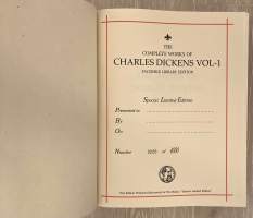 The Complete Works of Charles Dickens Vol 1 - Illustrated Facsimile Library - Special Limited Edition (numeroitu kappale)