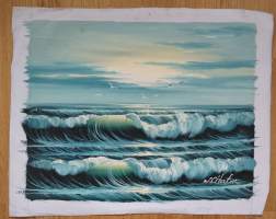 W Chester, &quot;Meri&quot; öljyvärimaalaus kankaalle  sign    33x41 cm kehystämätön