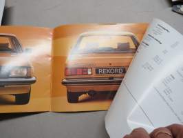 Opel Rekord 1977/78? -myyntiesite, ruotsinkielinen / sales brochure