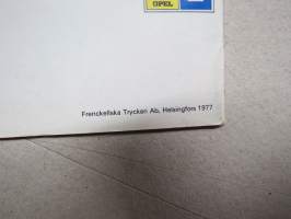 Opel Rekord 1977/78? -myyntiesite, ruotsinkielinen / sales brochure