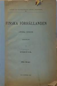 Finska Förhållanden - Andra serien Skildrade. (Suomen historia)