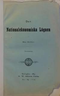 Nationalekonomiska Lögnen. (Yhteiskunta, ekonomia, harvinainen)