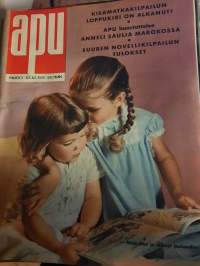 Apu 1959 nr 50 (12.12.1959) kisamatkakilpailun loppukiri, Anneli Sauli Marokossa, suuren novellikilpailun tulokset