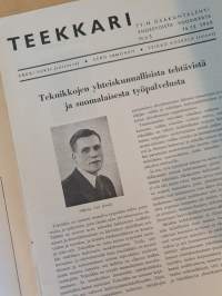 Teekkari 5, 1940 Yhteiskunnallinen numero. TY:n osakuntalehti.