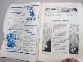 Säästäjän Joulu 1933 -joulunumero, Kansikuvitus Doris Lindh, Heikki Asunta, Thomas alva Edison, Dagapajun vaurastuminen, Tulipalo Nukkelassa, Nille Mesiläinen, ym.