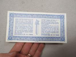 Poliisiarpa, arvonta 31.5.1943 nr 3412 Polislott -lottery ticket
