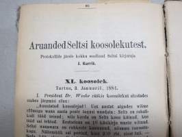 Eesti Kirjameeste Seltsi Aastaraamat 1881 -Eestin Kirjallisuuden Seuran vuosikirja