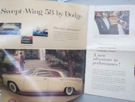 Dodge Swept Wings 1958 -myyntiesite / brochure