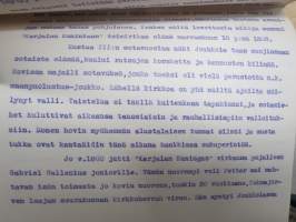 Piirteitä Jouhkolan Hovin historiasta - esitelmä, pitänyt Eino Sormunen, 29.9.1917 maamiesjuhlassa, Jouhkola - kartano, Tohmajärvi