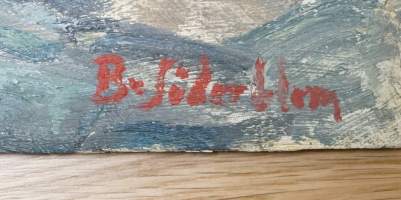 Bruno Söderblom,   &quot;Metsäpuro&quot; öljyvärimaalaus levylle  sign B Söderblom   koko 34x43 cm kehystämätön