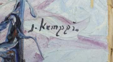 J Kemppi,   &quot;Talvinen vaaramaisema&quot; öljyvärimaalaus kankaalle sign J Kemppi.    koko 45x35 cm kehystämätön