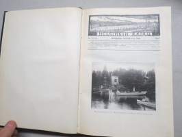Helsingin Kaiku 1910 sidottu vuiosikerta, erittäin monipuoset artikkelit ja runsas kuvitus, paljon mainoksia