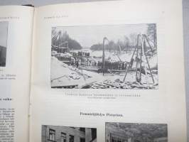 Helsingin Kaiku 1910 sidottu vuiosikerta, erittäin monipuoset artikkelit ja runsas kuvitus, paljon mainoksia