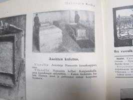 Helsingin Kaiku 1910 sidottu vuiosikerta, erittäin monipuoset artikkelit ja runsas kuvitus, paljon mainoksia