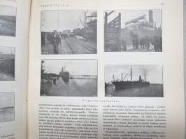 Helsingin Kaiku 1910 sidottu vuiosikerta, erittäin monipuoset artikkelit ja runsas kuvitus, paljon mainoksia