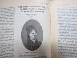 Helsingin Kaiku 1910 sidottu vuiosikerta, erittäin monipuoset artikkelit ja runsas kuvitus, paljon mainoksia