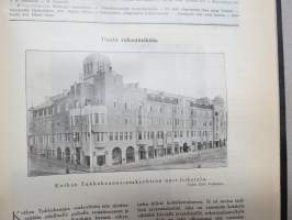 Helsingin Kaiku 1910 sidottu vuiosikerta, erittäin monipuoset artikkelit ja runsas kuvitus, paljon mainoksia