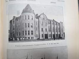 Helsingin Kaiku 1910 sidottu vuiosikerta, erittäin monipuoset artikkelit ja runsas kuvitus, paljon mainoksia