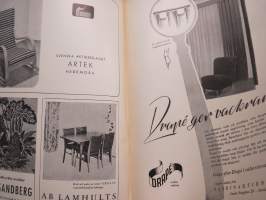 Form - Svenska Slöjdföreningens tidskrift 1947 årgång - möbler, konst, arkitektur, inredning, glass mm. -sisältää mm. artikkelin &quot;Program och Form&quot; Alvar Aalto