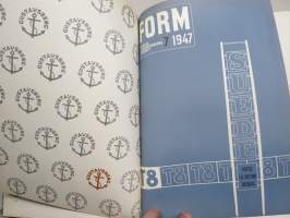 Form - Svenska Slöjdföreningens tidskrift 1947 årgång - möbler, konst, arkitektur, inredning, glass mm. -sisältää mm. artikkelin &quot;Program och Form&quot; Alvar Aalto