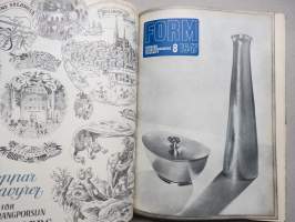 Form - Svenska Slöjdföreningens tidskrift 1947 årgång - möbler, konst, arkitektur, inredning, glass mm. -sisältää mm. artikkelin &quot;Program och Form&quot; Alvar Aalto