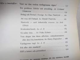 Form - Svenska Slöjdföreningens tidskrift 1947 årgång - möbler, konst, arkitektur, inredning, glass mm. -sisältää mm. artikkelin &quot;Program och Form&quot; Alvar Aalto