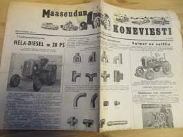 Maaseudun Koneviesti 1954 / 19 , sis.mm. Traktoriesittely Hela-Diesel m 28 PS.Putkitöiden opastuskurssi.Moottori nakuttaa.Viila tärkeä työkalu.Näin sanovat