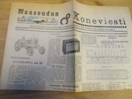 Maaseudun Koneviesti 1953 / 16 - Traktoriesittely Allis-Chalmers ,malli WD.Radio-esittely Celeston Universal.Rautatiestä,vetureista jaliikkuvasta kalustosta