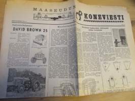 Maaseudun Koneviesti 1954 / 1. 20.1.54 sis. mm.ym.Traktoriesittelymme,David Brown 25.Moottoripyöristä.Leikkuupuimuri,International Harvesterin Mc Cormick B