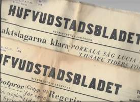 Huvudstadsbladet   28.8 ja 20.12.1957  2 kpl