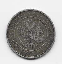 1 markka  1874  hopeaa