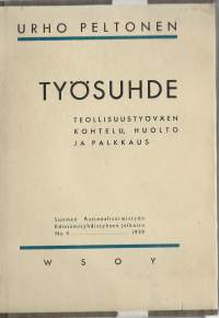 Työsuhde : teollisuustyöväen kohtelu, huolto ja palkkausKirjaPeltonen, Urho ; Mickwitz, R.WSOY 1939.