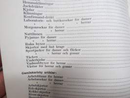 SOK Beklädningsfabriker i Helsingfors och Gamlakarleby  Prislista för hostsäsongen 1963 -SOK vaatetustehtaitten hintaluettelo / kuvasto