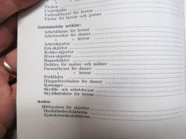 SOK Beklädningsfabriker i Helsingfors och Gamlakarleby  Prislista för hostsäsongen 1963 -SOK vaatetustehtaitten hintaluettelo / kuvasto