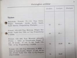 SOK Beklädningsfabriker i Helsingfors och Gamlakarleby  Prislista för hostsäsongen 1963 -SOK vaatetustehtaitten hintaluettelo / kuvasto