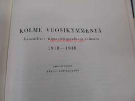 Kolme vuosikymmentä Kansallisen Kokoomuspuolueen vaiheita 1918-1948