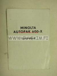 Minolta Autopak 600-X käyttöohjeet