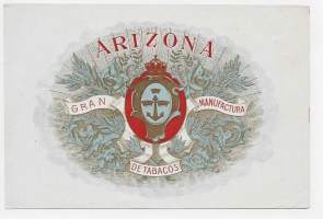 Arizona Gran Manufactura de Tabacos  /   sikarietiketti tupakkaetiketti kivipaino