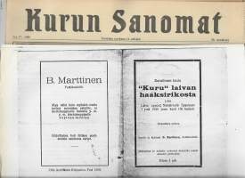 Surullinen laulu &quot;Kuru&quot; laivan haaksirikosta 1929 kopio ja Kurun Sanomat 1989