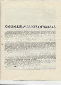 Kansallislaulukysymyksestä Maammelaulu / Isänmaan kasvot ? 1920-luku