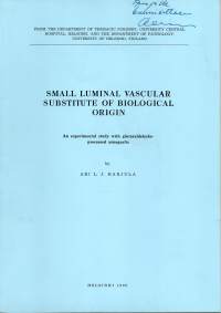 Small luminal vascular substitute of biological origin : an experimental study with glutaraldehyde-processed xenografts