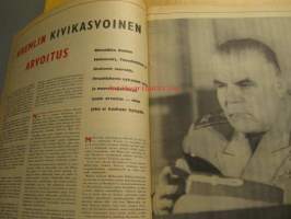 Viikkosanomat 1960 nr 24, Marsalkka Mannerheimin ratsastajapatsas juhla, Kay Kendall, Kaj Bremer kuva - tanssi yli katukievien Vanhan Ylioppilastalon edessä