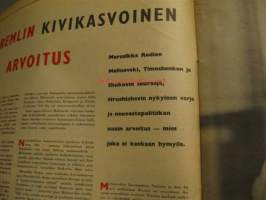 Viikkosanomat 1960 nr 24, Marsalkka Mannerheimin ratsastajapatsas juhla, Kay Kendall, Kaj Bremer kuva - tanssi yli katukievien Vanhan Ylioppilastalon edessä