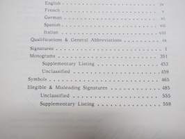 The Classified Directory of Artist´s Signatures, Symbols &amp; Monograms - American Artists with new UK additions