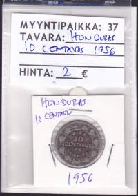 Honduras - Keräilykolikko 10 centavos 1956