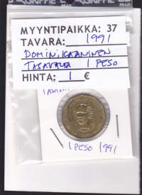 Dominikaaninen tasavalta- Keräilykolikko 1 peso 1991