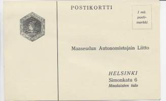 MAL  Maaseudun Autonomistajain Liitto - postikortti kulkematon